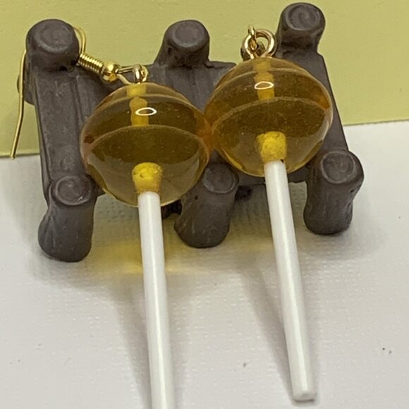 Lollipop Earring, Sucker Earring, Funny Food Earring, Gift Idea, Candy Earring - Picture 3 of 7